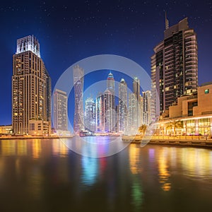 The beauty panorama of Dubai marina. UAE