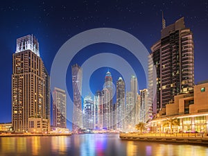 The beauty panorama of Dubai marina. UAE