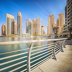 The beauty panorama of Dubai marina. UAE