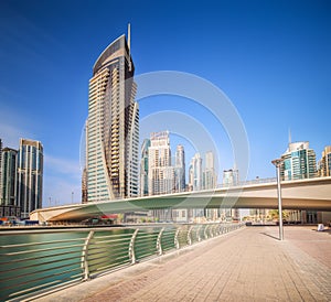 The beauty panorama of Dubai marina. UAE