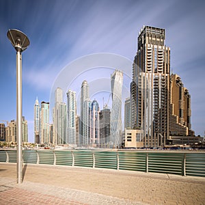 The beauty panorama of Dubai marina. UAE