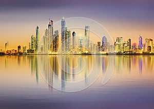 The beauty panorama of Dubai marina. UAE