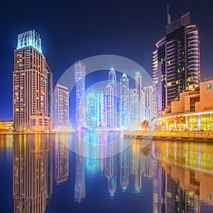 The beauty panorama of Dubai marina. UAE