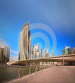 The beauty panorama of Dubai marina. UAE