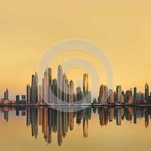 The beauty panorama of Dubai marina. UAE