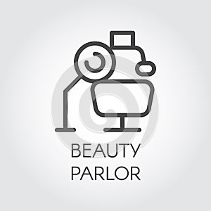 Beauty parlor line icon. Beauty salon sign. Cosmetology, skincare, healthcare concept. Contour web logo. Vector