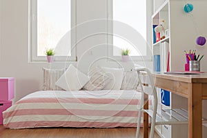 Beauty pastel room for schoolchild photo