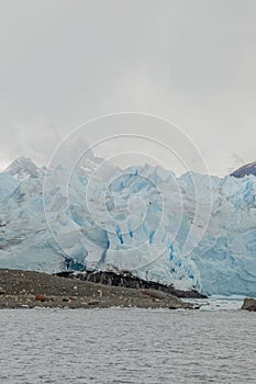 Beauty of Patagonia, with majestic landscape featuring the Perito Moreno Glaciar blanketed in snow