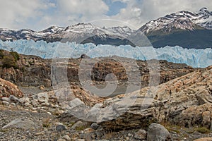 Beauty of Patagonia, with majestic landscape featuring the Perito Moreno Glaciar blanketed in snow