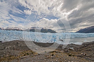 Beauty of Patagonia, with majestic landscape featuring the Perito Moreno Glaciar blanketed in snow