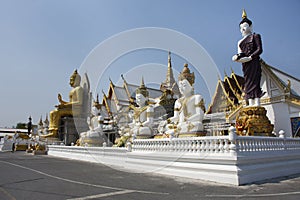 Beauty Phra Si Ariya Mettrai buddha statue for thai people travel visit respect praying holy mystery at Wat Charoen Rat Bamrung or photo