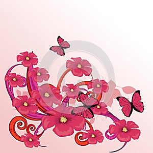 Beauty pink flower design