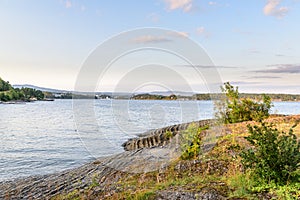 The beauty of a pleasant summer afternoon by the water Fornebu, Indre Oslofjord Bunnefjord, Norway, Europe