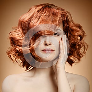 Beauty Portrait. Curly Hair