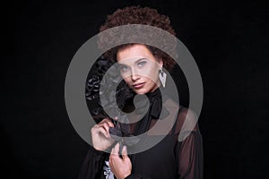 Beauty portrait of elegant girl with afro.