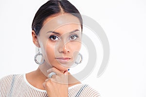 Beauty portrait of a fashion model looking at camera