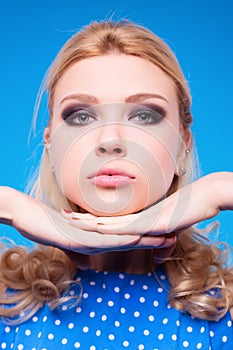 Beauty portrait of girl with smoky eyes make up