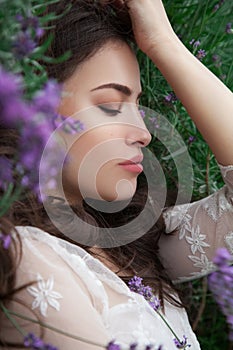 Beauty portrait in lavender