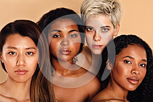 Beauty portrait of multiracial women