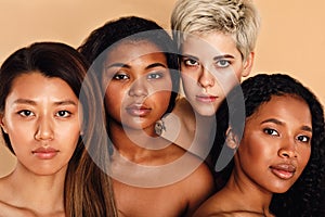 Beauty portrait of multiracial women photo
