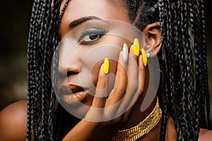 Beauty portrait of sensual african woman.