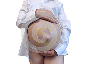 Beauty of a pregnant woman belly of a pregnant woman with