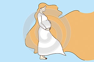 Beauty of pregnant woman concept.