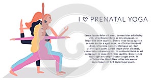 Beauty pregnant woman doing yoga poses. Hatha asanas complex,soft pregnant yoga. Health care and fitness concept. Active