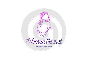 Beauty Pretty Sexy Woman Lady Female Girl Body for Wellness Spa Logo Design Vector