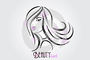 Beauty pretty woman icon logo