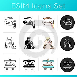 Beauty procedures icons set