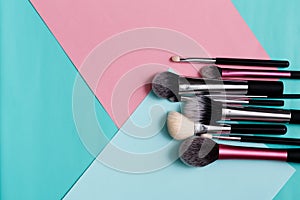 Beauty products, everyday make-up brushes, cosmetics