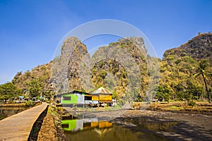 The beauty of Ramang-Ramang village and kars in Maros, South Sulawesi, Indonesia.