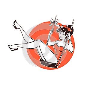 and beauty retro pinup girl