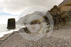 Beauty, rocky coastline - Hvalnes area - Iceland