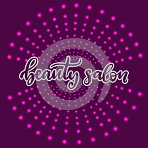 Beauty salon lettering vector illustration