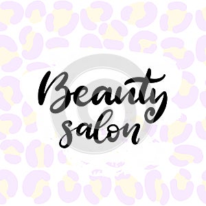 Beauty salon lettering vector illustration