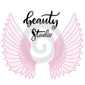 Beauty salon lettering vector illustration