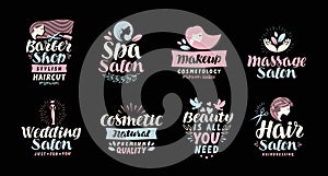 Beauty salon, spa, cosmetic, barber shop or makeup logo.