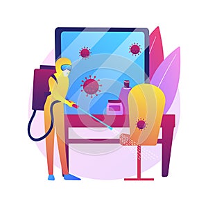 Beauty salons sanitation abstract concept vector illustration.