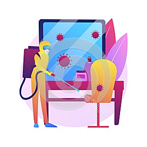 Beauty salons sanitation abstract concept vector illustration