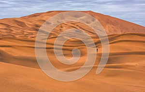 The beauty of the sand dunes in the Sahara Desert in Morocco