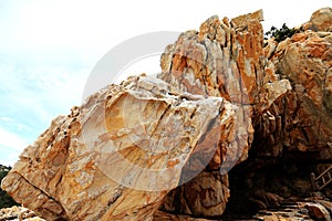 The beauty scenery of Rocky shore on Meizhou Island