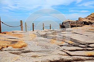 The beauty scenery of Rocky shore on Meizhou Island