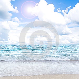 Beauty seascape under blue clouds