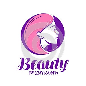 Beauty shop or salon logo. Makeup, cosmetic, spa icon.