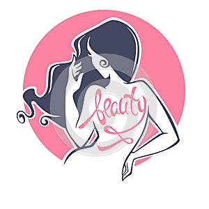 Beauty shop, spa and hairstyle salon logo