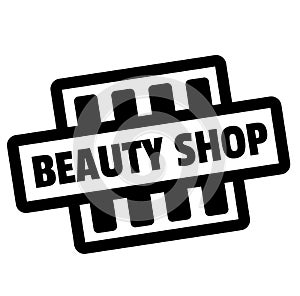 BEAUTY SHOP stamp on white