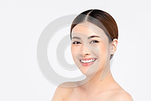 Beauty shot of smiling beautiful Asian woman