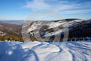 Beauty Silesian Beskid on european Bialy Krzyz in Poland